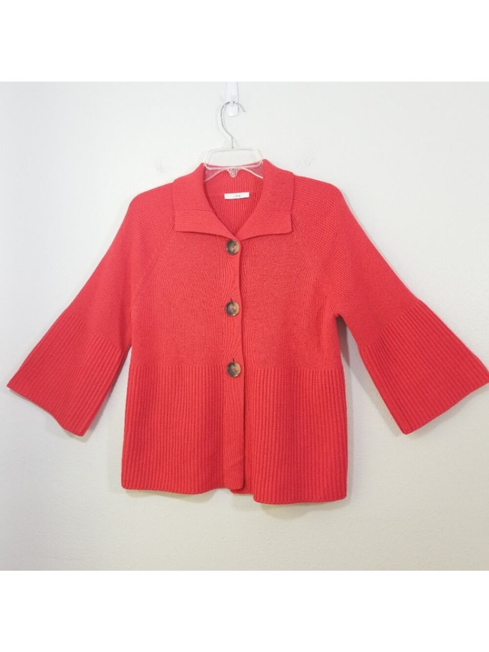 Lucia new wool blend ribbed bell slv cardigan 10